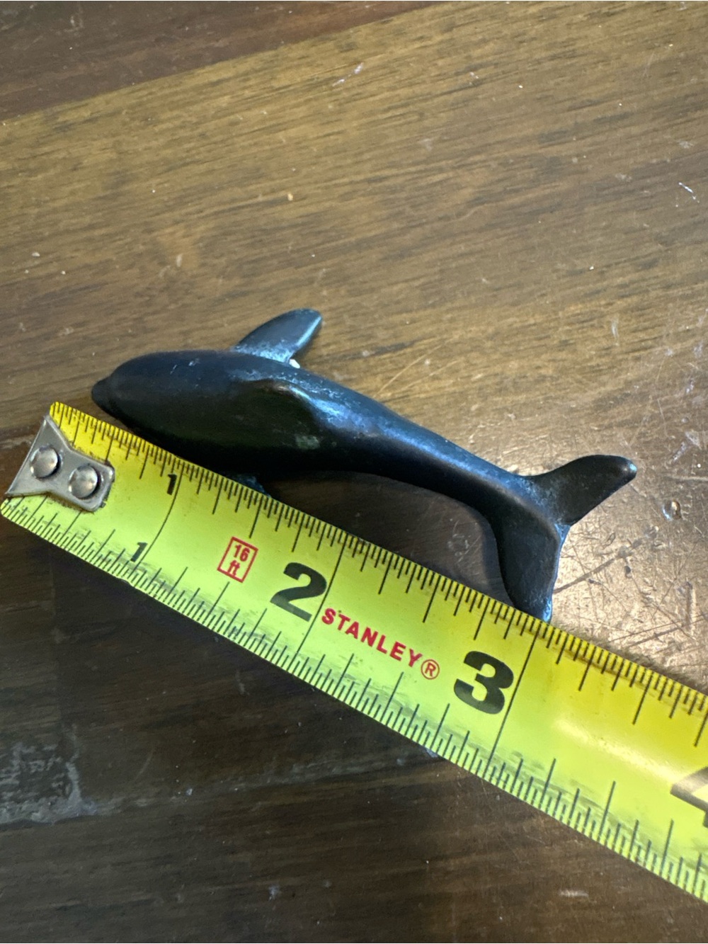 Vintage Dolphin Paper Weight Trinket Miniature Figurine Brass Cast Small - Picture 3 of 4
